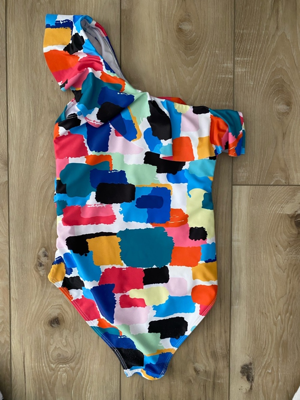 CupShe One-Shoulder Multi-Color Abstract Print Swimsuit